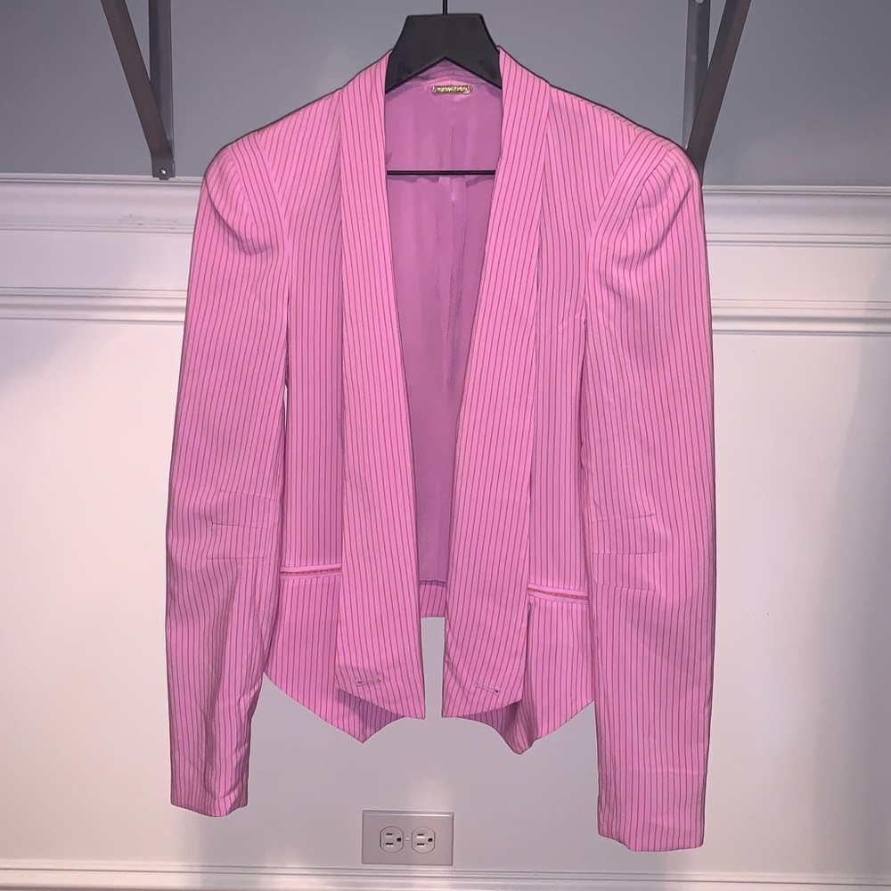 Rebecca Minkoff pink pinstriped blazer women’s S